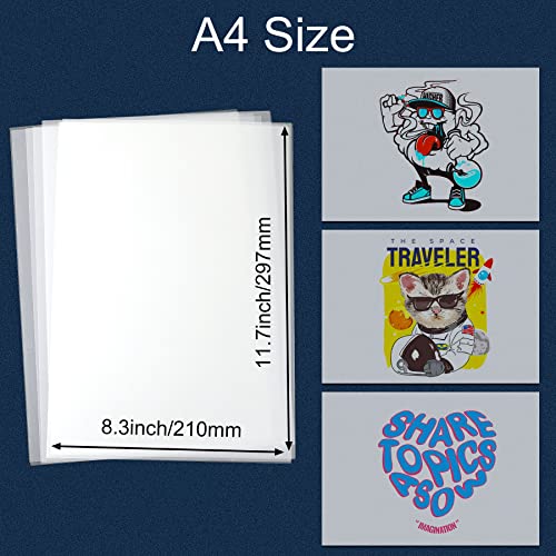 Febsnow Dtf Transfer Film, 20 Sheets A4 Matte Glossy Side Pet Heat Transfer Paper Direct To Film Transfer Paper Clear Pretreat For Film Direct Printing On T-Shirts Textiles - Cold & Hot Peel #TOP1