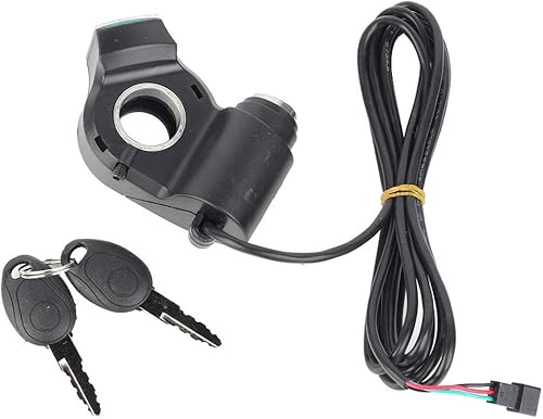 Socobeta Voltímetro eléctrico del acelerador 19x12x5 con pantalla de voltaje digital verde y cerradura para triciclo de scooter E