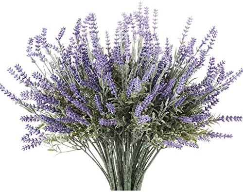 Butterfly Craze Artificial Lavender 4-Piece Bundle – Lifelike Faux Silk Plants for Crafting or Home Decor – Great for Pairing With Other Fake/Dried Flowers like Purple Roses to Create Wedding Bouquets