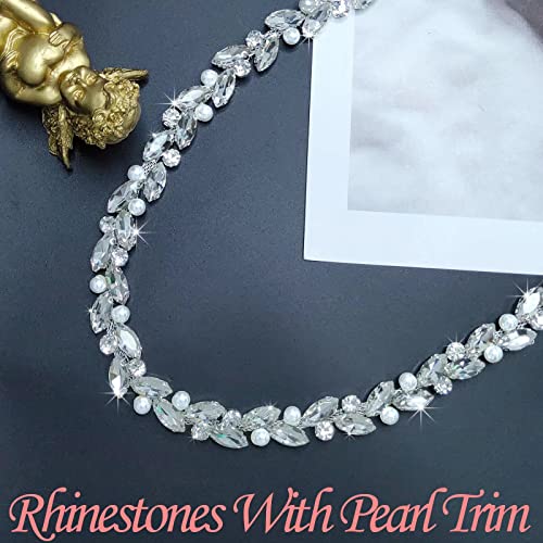 image for Yhsheen 1 Yard Rhinestone Trim Diamond Crystal Rhinestone Chain Sparkl