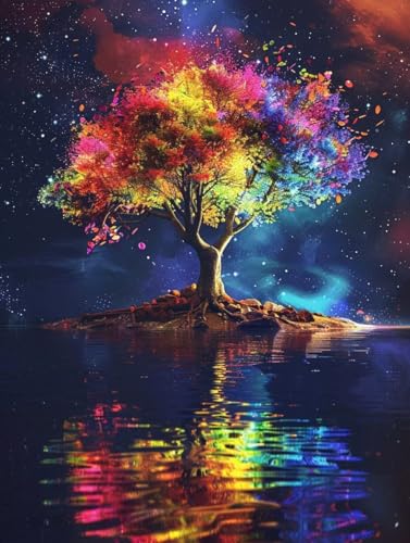 Peinture Diamant Adulte débutant anti-stress avec paysage nature relaxant 40x50cm