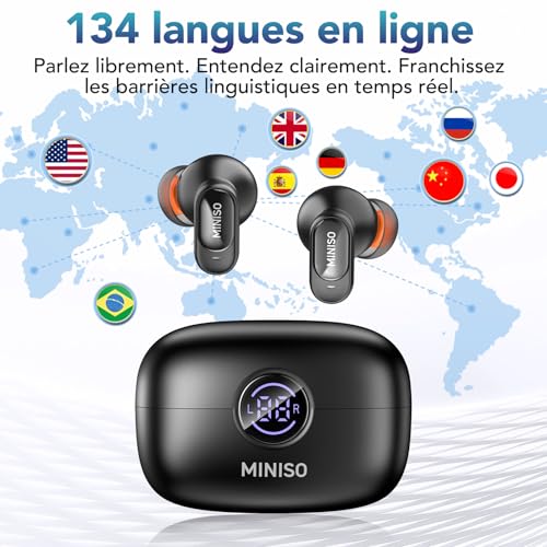 Écouteurs de traduction IA MINISO MS105 pour comprendre toutes les langues