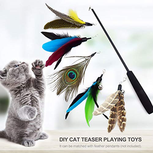 Brinquedos de provocação de gato,Cat Interactive Stick DIY Stretch Wand Brinquedos Telescópicos Teas