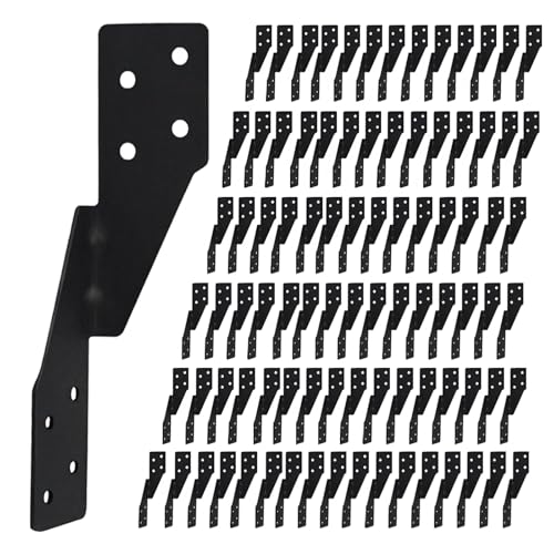 YESiDEA 90 Pack Hurricane Tie for Rafters Heavy Duty Hurricane Straps Brackets Black for Shed Rafter Clip Pergola Brackets for Roof