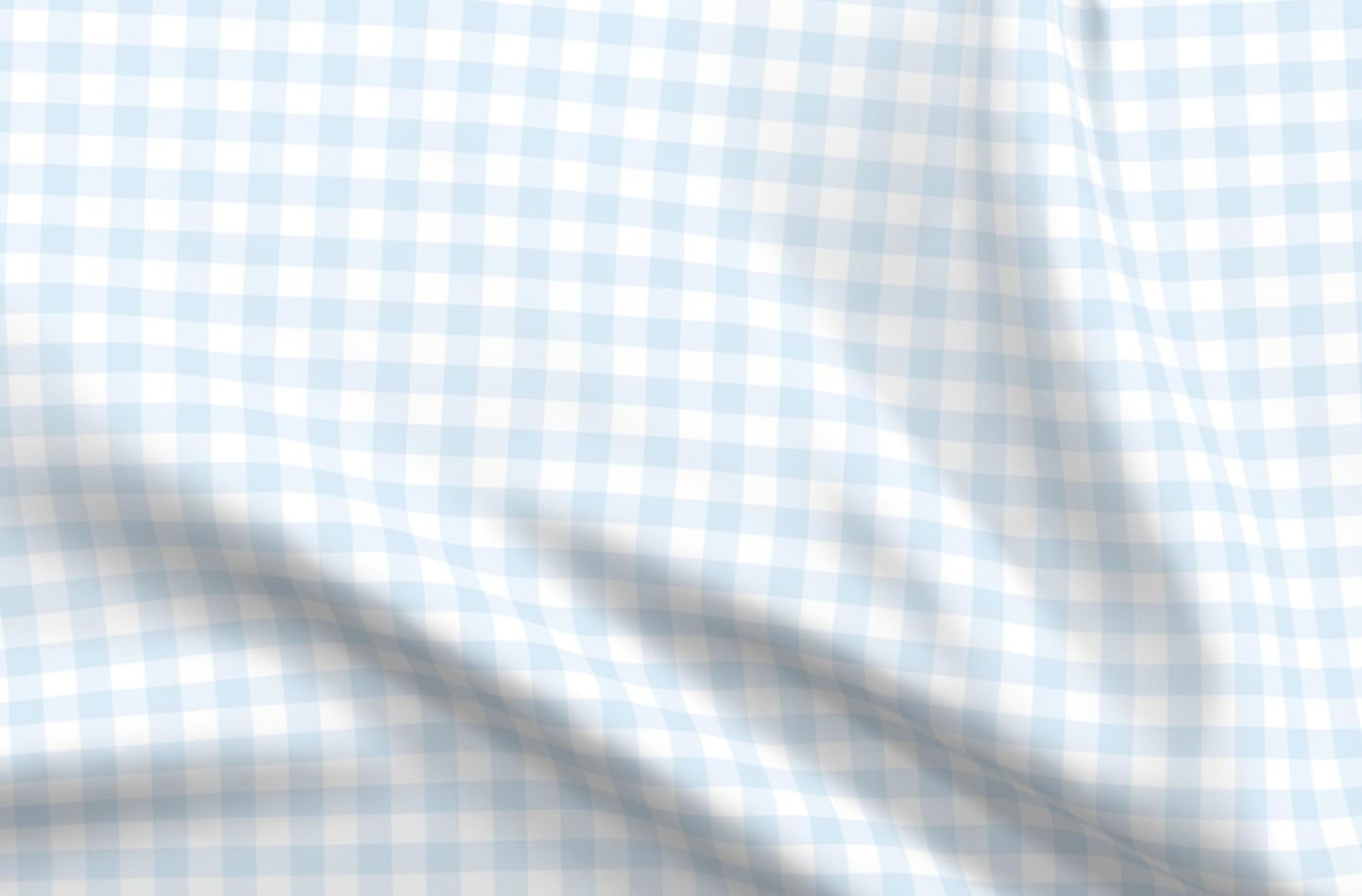Spoonflower Fabric - Soft Baby Blue Preppy Blue Gingham Classic Plaid Grandmillennial White Printed on Petal Cotton Fabric Fat Quarter - Sewing Quilting Apparel Crafts Decor