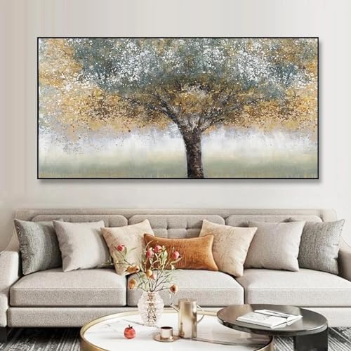 Peinture d'arbre abstraite KEBIA pour habiller un mur vide de salon 40x80