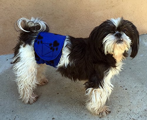 Belly Band For Male Dog Training And Incontinence (Blue Paw Print) (Large: 20"-22") #TOP3
