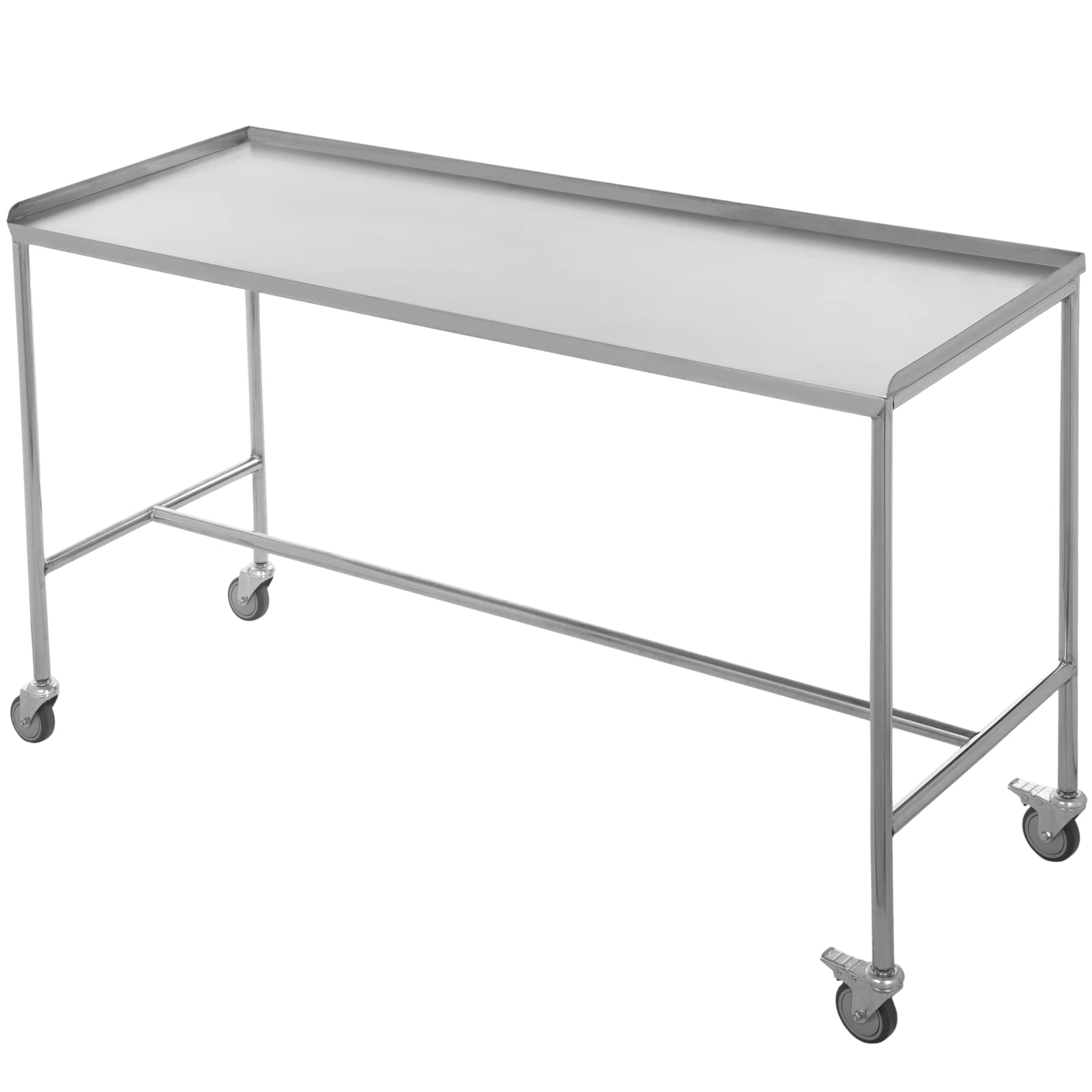 PrimeMatik - Mesa Rectangular para Instrumental quirúrgico en Acero Inoxidable 120 x 50 x 84