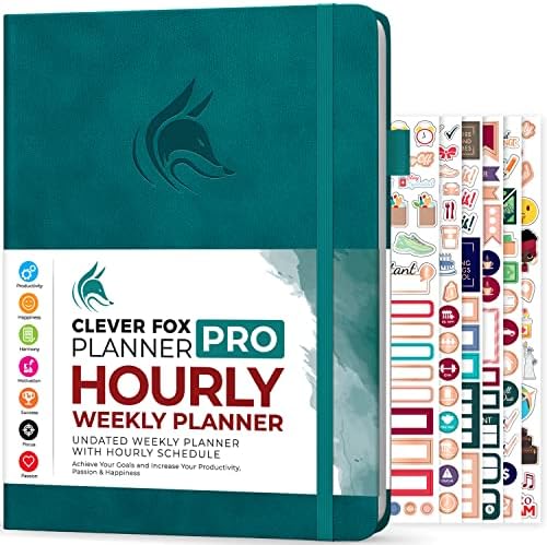 Clever Fox Planner PRO Schedule  Weekly & Monthly Life Planner with Time Slots, Appointment Book and Daily Organizer to Increase Productivity, Undated, A4 Size Hardcover, Lasts 1 Year  Dark Blue