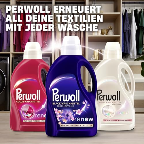 Perwoll Blütenmeer Waschmittel (27 Waschladungen), Feinwaschmittel reinigt sanft und erneuert dunkle Farben und Fasern, mit Dreifach-Renew-Technologie und verführerischem Duft 5