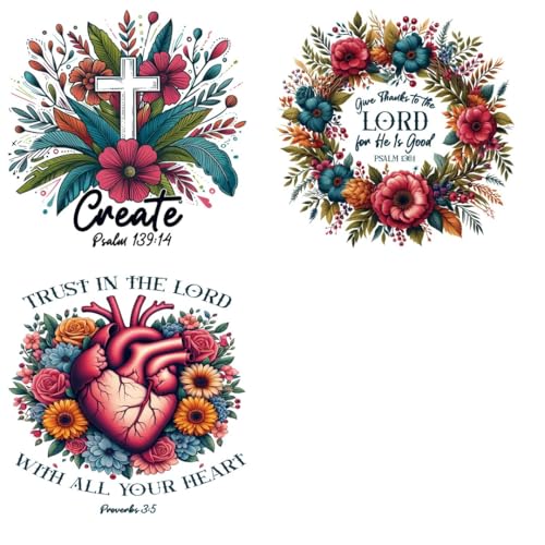 Christian Iron Transfer Patch Heat Transfer Sticker Vinyl Design Iron Applique T-Shirt Clothing DIY Craft Applique Clothing Decoration (P3)