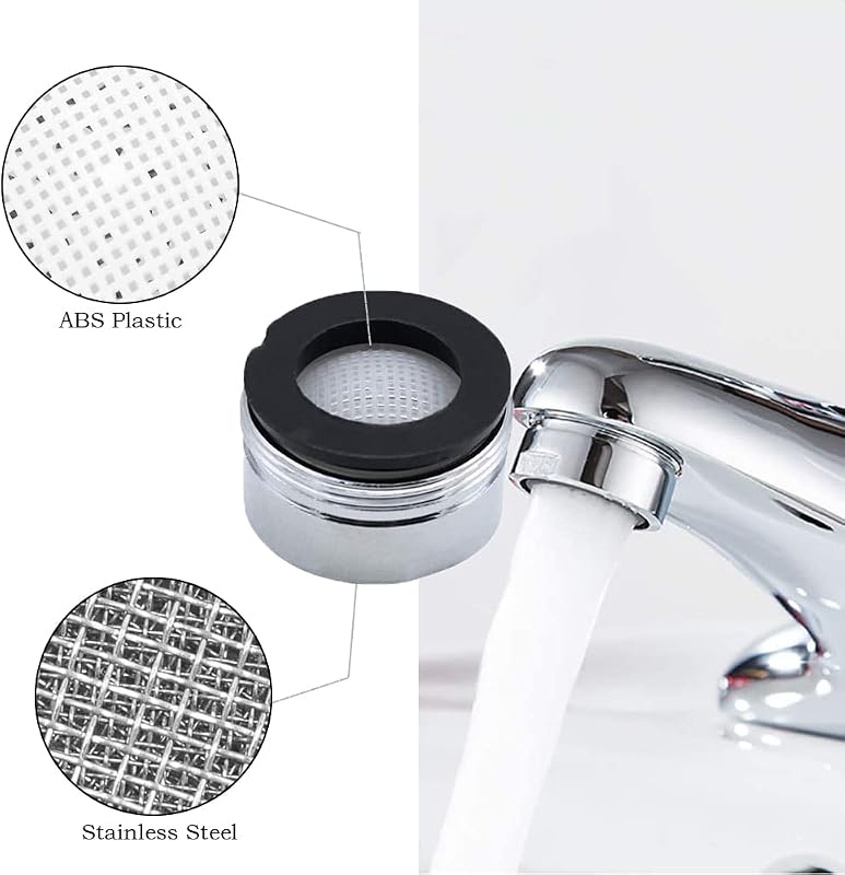 ILLUVA M24 Csapszűrő Szett - 3 db Rozsdamentes Acél Perlátor Vízszűrővel, Csapra Szerelhető Vízkeverő Fúvóka (24 mm Külső Menet)