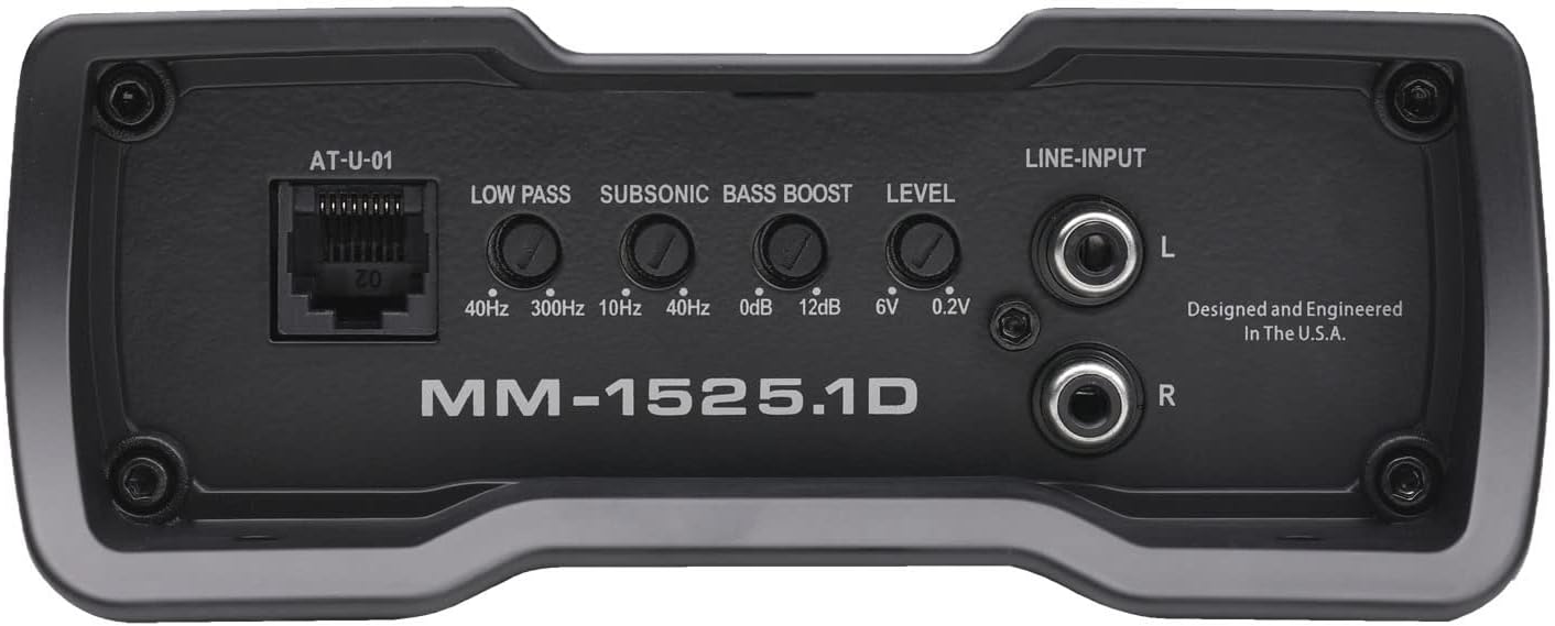 Autotek MM-1525.1D Mean Machine 1500 Watt Amplifier, 1-Ohm Stable Compact Mono Amplifier, Bass Remote Included