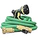 NGreen Expandable and Flexible Garden Hose - 25/50/75/100 Feet Strongest Triple Core Latex and Solid Brass Fittings Free Spray Nozzle 3/4 USA Standard Easy Storage Kink Free Water Hose (25 FT)