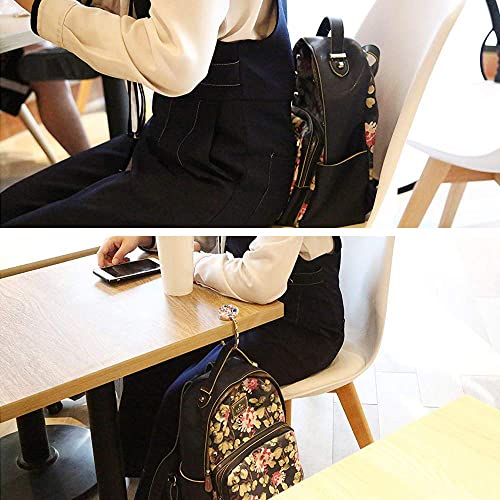 Image of Foldable Purse Hook Womens Bag Table Hanger Collection - 3pack Pretty Floral Hooks