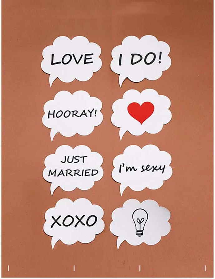 Wedding Party Photo Booth Props Kit Toshine DIY Photo Booth Sign for Wedding Black Chalkboard Photo Booth Props Bridal Shower Dress Up Pose Sign Fun Accessories (10 Pcs with chalk): Kitchen & Dining