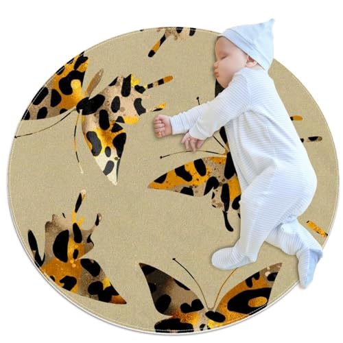Tapis de sol pour chambre d'enfant motif papillon 1m - 2