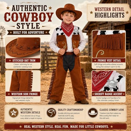 Disfraz de Vaquero para Niños 8-10 Años miniatura 5