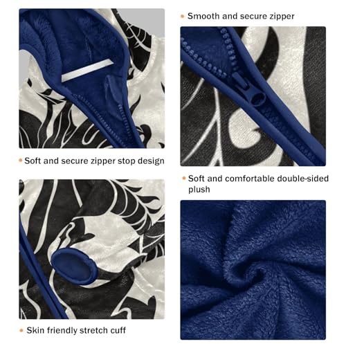 Dragon Silhouette Girls Fleece Jacket Girls Fall Jacket Girls Zip Up Hoodie Girls Sherpa Jacket 2-10T3