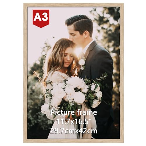 Giftgarden Cadre A3 en Bois Imitation, Cadre Photo A3 pour Poster et œuvres d'art - Pour Montage Mural Horizontal ou Vertical Uniquement, Léger et Sûr,...