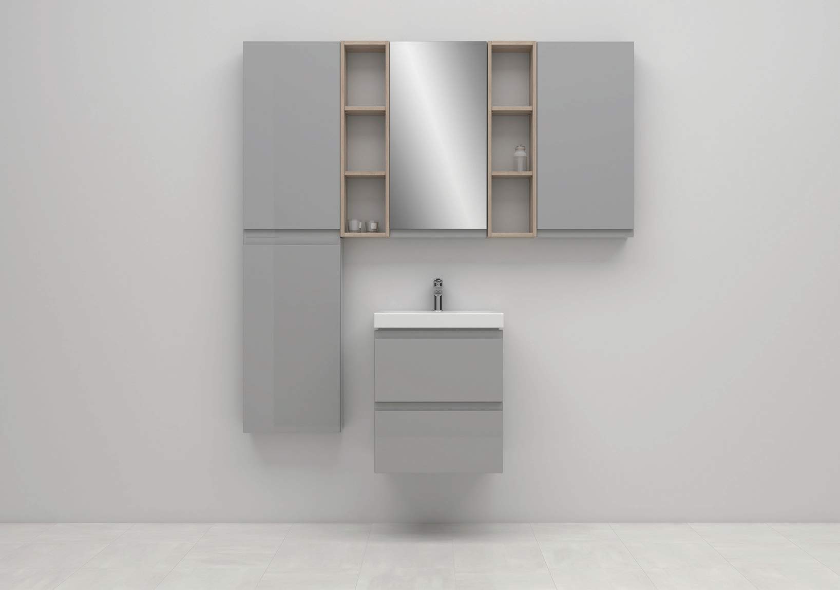 VBChome Moduo vasque de lavabo encastrable avec trop-plein en céramique Blanc, blanc