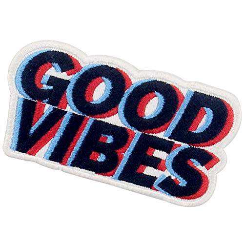 Good Vibes Patch Embroidered Biker Applique Iron On Sew On Emblem #TOP2