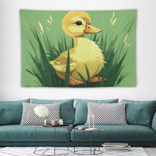 Tapisserie murale petit canard vintage en tissu léger 150x230 cm