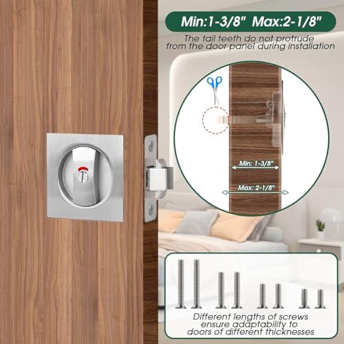 Loquet de poche carré argenté pour stopper les ouvertures de porte inopinées