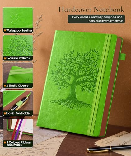 Image of Vintage Leather Journal - 300 Page Lined Journal Notebook with Numbered Pages, A5 Notebook for Women Men,Travel Diary,Daily Journals for Writing, Note Taking, School & Work (5.8 inch x 8.3 inch)