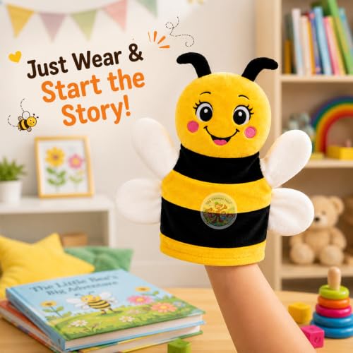 Image of Chi-Chimpu Toyss Honey Bee Hand Puppet 22cm for Kids Soft Storytelling Toy