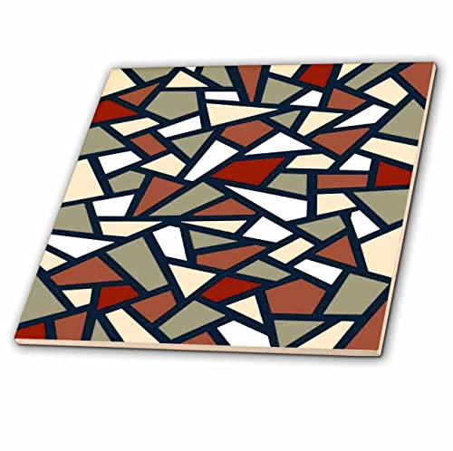 3Drose Black Geometric Abstract Pattern Rust Brown Greige White - Tiles (Ct-361077-4) #TOP15