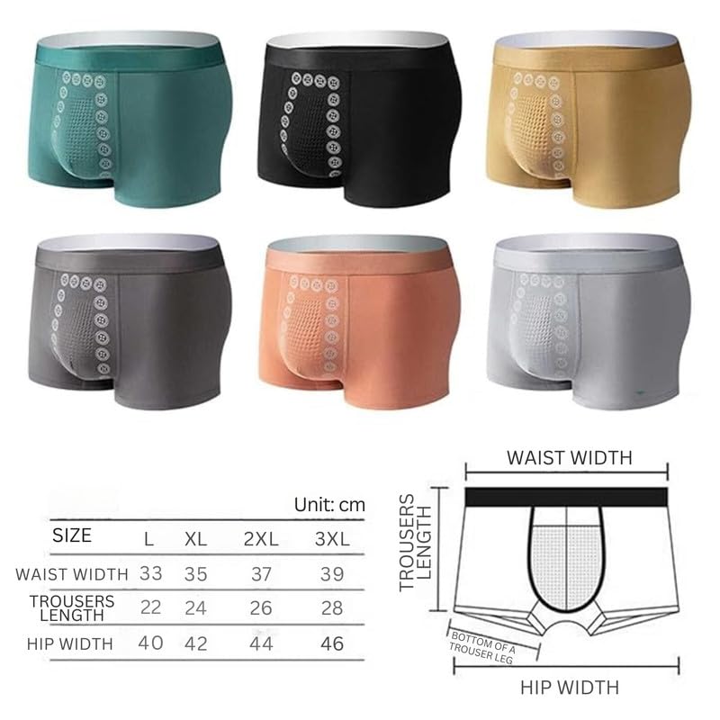 Image of Men's Mid-Rise Magnetic Boxer Briefs | Breathable Stretch Fabric with Energetic Massage Dots Underwear (Random Colors)