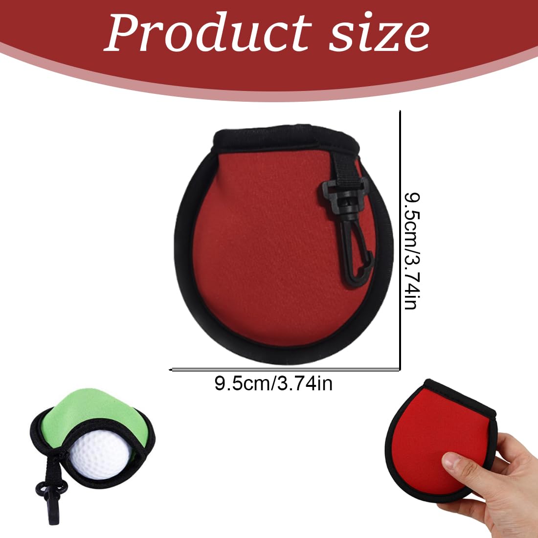 WeddHuis 3 Pezzi Borsa Pulizia Palline da Golf, Accessorio Golf