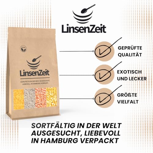 LinsenZeit - Weiße Urid Linsen 600g - Urad Dal - Großartige Proteinquelle - Maash Dal – Vegan, ohne Zusatzstoffe & Premium Qualität