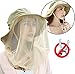 Mosquito Head Net Hat, UV Protective Sun Cap with Mesh Protection from Insect Khaki