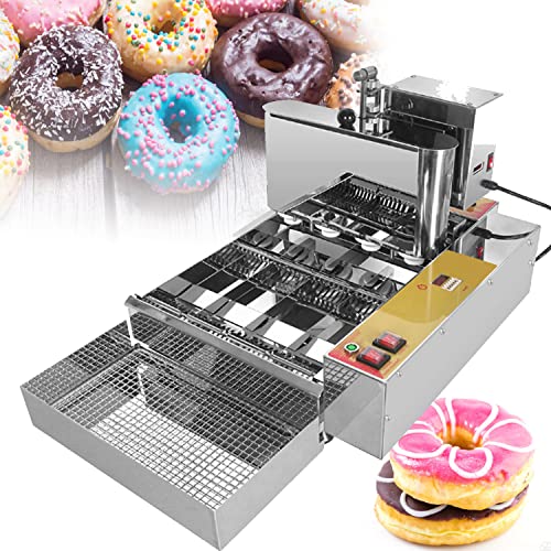 EAGLEG Commercial Automatic Donut Making Machine 4 Rows, 2800W Mini Donut Maker Donut Machine Maker Adjustable Donut Thickness Stainless Steel,220V