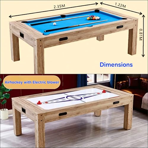 Image of RUP 4-in-1 Multi-Game Table, Pool /Billiards, Table Tennis, Air Hockey with Electric Blower, Conference Table Top, Complete Accessories Set for Home & Office