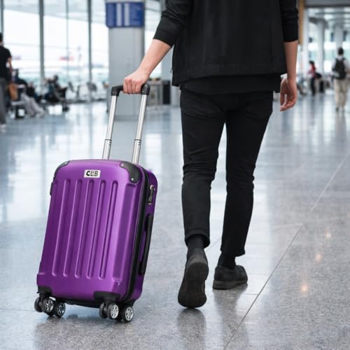 POSH Maleta ABS – Grande 75 cm, tamaño mediano 65 cm & equipaje de mano maleta rígida en una – Ruedas de 360° – 198 L de volumen interior total, morado, XL - Groß, Juego de maletas rígidas con ruedas - imagen 6