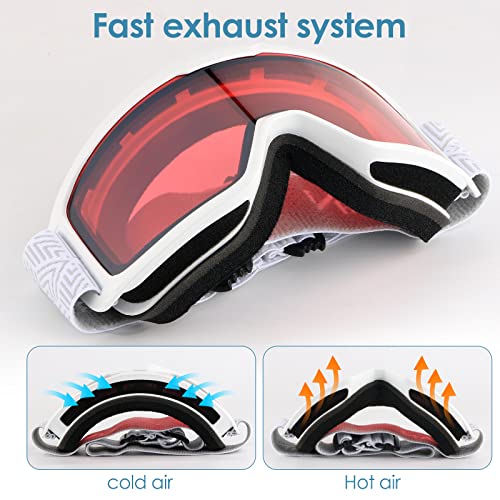 Ggbuy Ski Goggles Otg Design Snowboard Goggles Uv400 Protect Eyewear Overall Lenses Anti-Fog Windproof Outdoor Snow Sport Glasses #TOP2