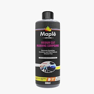 Maple Car Care Medium Cut Compound 500 gm | Car Scratches, Swirl Marks & Oxidation Remove | Restores Gloss, Shine & Paint Clarity For Machine & Hand Polishing | Car Polishing & Rubbing Compound