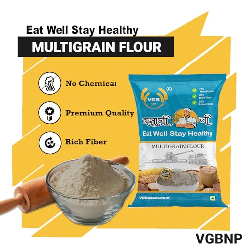 Image of Vasani G Natural Multigrain Atta | Mix Flour (Bajra, Jowar, Makka, Gehu, Methi, Soyabean) | High-Fiber, Protein-Rich Flour - 10kg