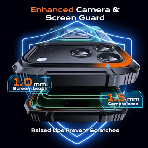Image of Anqrp Heavy Duty Case for iPhone 17 Pro Case with Enhanced Ring Holder Grip Stand, Military Grade Shockproof Rugged Drop Protective Silicone Hard Slim iPhone 17 Pro Phone Case Cover,Forest Green