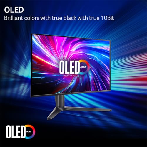 Image of acer Predator 27 inch Gaming Monitor | 4K UHD 3840x2160 QD-OLED | AMD FreeSync Premium Pro | 240Hz | 0.03ms (G to G) | True Black 400 | USB Type-C, 2 x Display Port 1.4 & 2 x HDMI 2.1 | X27 X1bmiippruzx