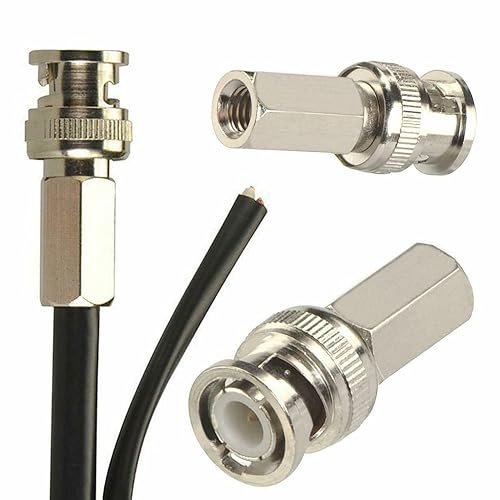 Miniatura 4 de 10 unids RG59 BNC acoplador de compresión Twist-On conectores, cámara de seguridad CCTV BNC macho adaptador de cable coaxial Connectos para cámara