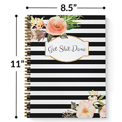 Carnet de notes floral Get Stuff Done grand format 120p pour écriture - 4