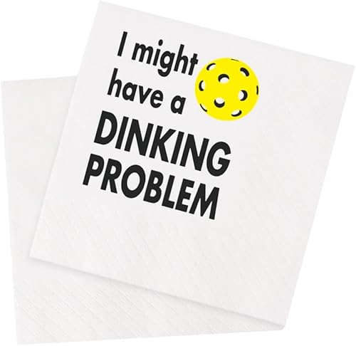 Miniatura 1 de VOWFOO Divertidas servilletas de cóctel con cita de pickleball, 50 unidades, servilletas desechables de papel de pickleball para jugadores de