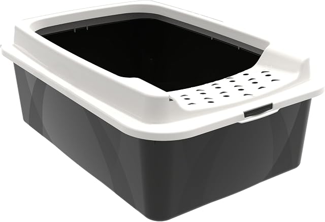 Rotho My Pet Eco Bonnie Kuweta, Czarny/Biały, M (57,2 x 39,3 x 20,9 cm)
