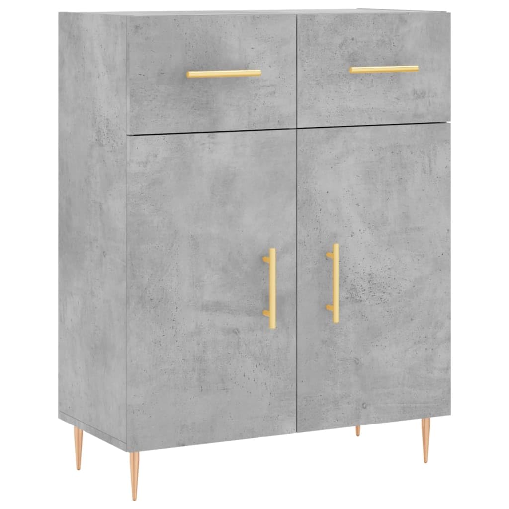 Armadio Highboard grigio cemento, 69,5 x 34 x 180 cm, in legno
