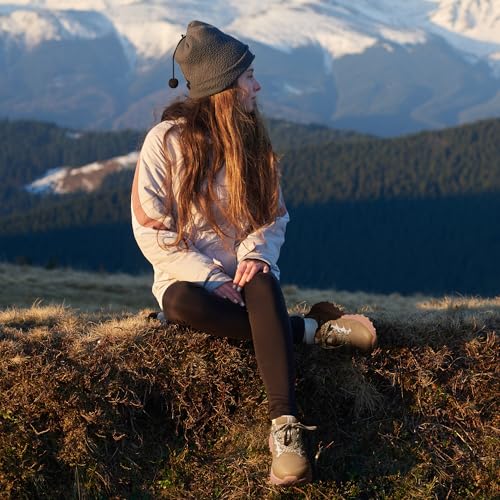 NORTIV 8 Women's Hiking Shoes Lightweight Walking Sneakers with Arch Support Outdoor Work Camping Tennis Workout Cross Training Echo,Size 7.5,Tan,NWUMHI2501