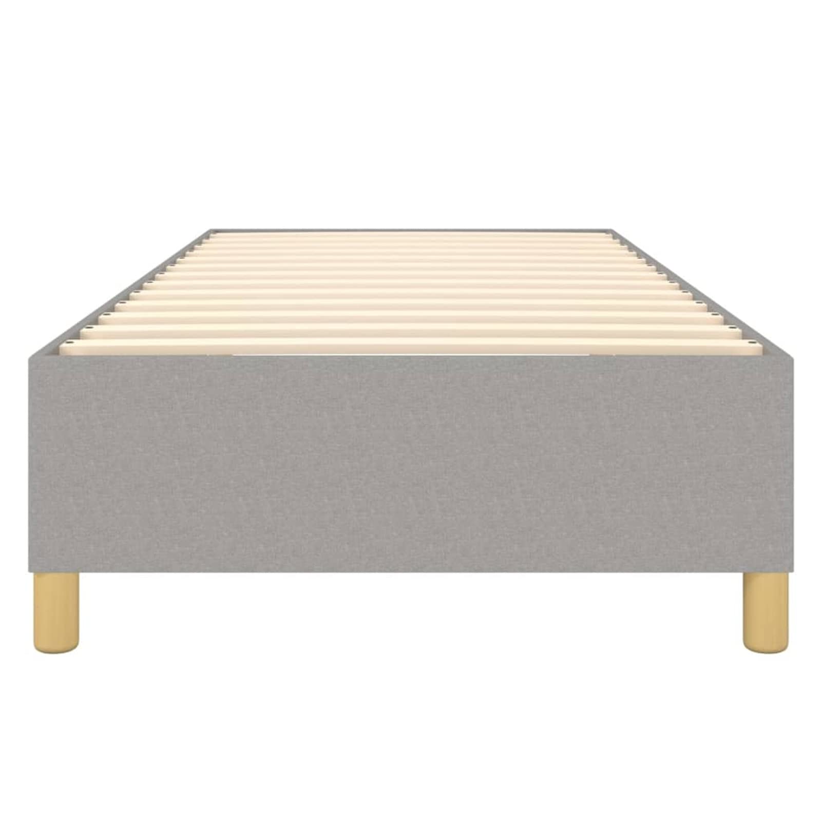 DJEKA Boxspringbett 100x200 Stoff Polsterbett 100x200 mit lattenrost Palettenbett 100x200 Bettgestell 100x200 Bettrahmen 100x200 Doppelbett Jugendbett-Hellgrau-100 x 200 cm-35 cm